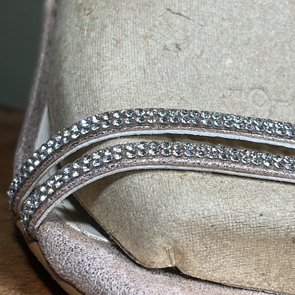 David’s Bridal Lyla Rose Gold Crystal Embellished Crisscross Skinny Strap Heels - Picture 6 of 16